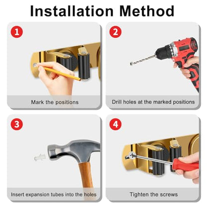 Mop Broom Holder Wall Mount (2 Count)