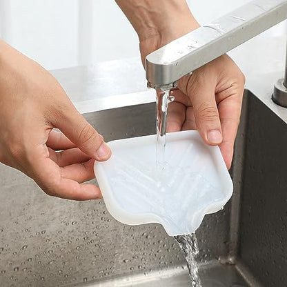 Silicone Soap Dish with Drain Spout