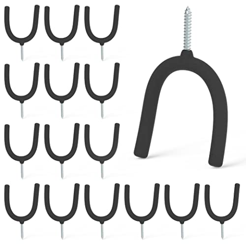 16 Pack Screw in U Hooks Wall Organizers (16 Count)