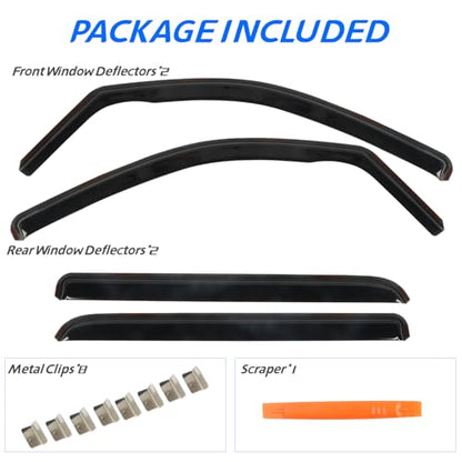 in Channel Rain Guards Fit for Truck 2009 2010 2011 2012 2013 2014 Ford F150 SuperCrew