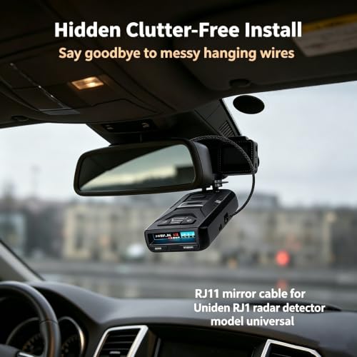 RJ11 Radar Detector Mirror Tap Hardwire Power Cord for Uniden R4 R7 R8 1PC