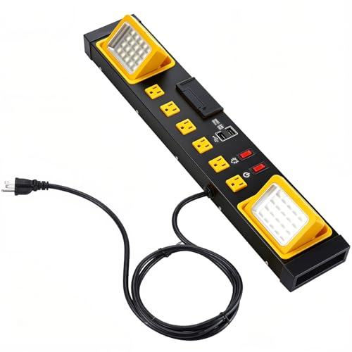 6 Outlets Power Strip with LED Worklight (6 Count)