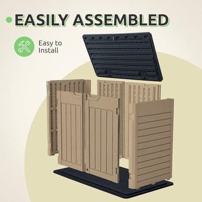 Horizontal Shed with Padlock Latch