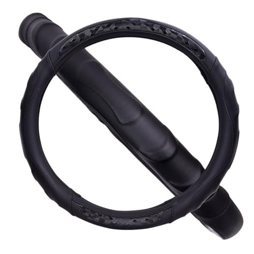 Faux Leather Heavy Duty Inner Ring car Steering Wheel Cover 14.5