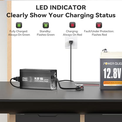 14.6V 10A LiFePO4 Battery Charger