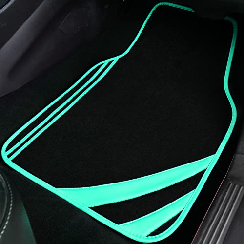 Mint Green Edge Leather Car Floor Mats