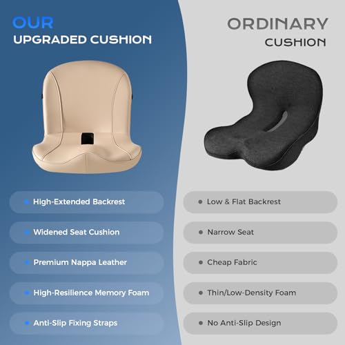 Car Seat Cushion and Lumbar Support Pillow One Piece