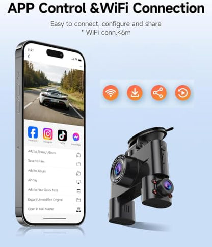 4 Channel Dash Cam Front and Rear Inside