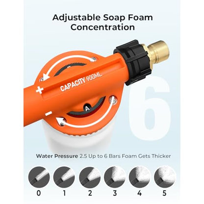 Upgraded Car Wash Foam Gun + Microfiber Wash Mitt