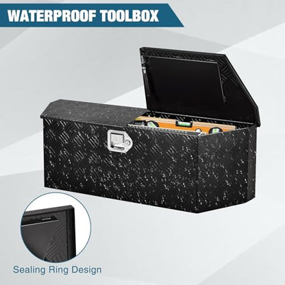36 Inch Heavy Duty Aluminum Plated Tool Box Pick Up Truck Bed RV Trailer Tongue Toolbox Waterproof Storage Organizer with Lock and Keys