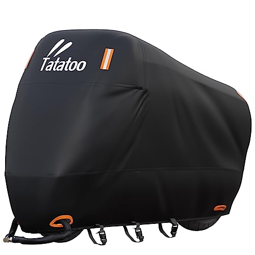 Heavy Duty Motorcycle Cover Waterproof Outdoor Storage Fits Up to 112.2"
