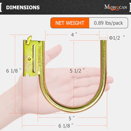 4-Pack 4-Inch J Hooks for E-Track and X-Track Rails (4 Count)