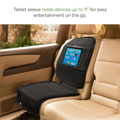 Car Seat Cover with Tablet Holder for Under Baby Car Seats and Toddler Booster Seats