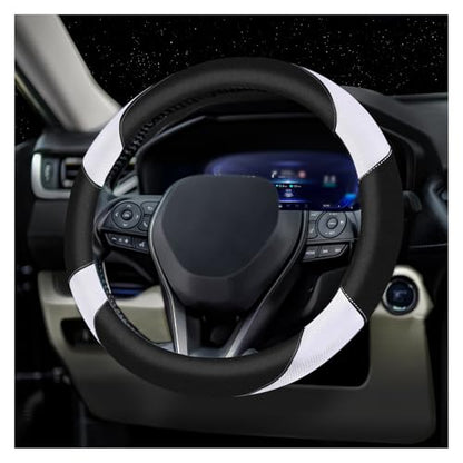 Soft Leather Steering Wheel Cover with Breathable Design and Anti