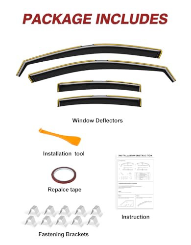 in Channel Window Visors Rain Guards for Toyota Camry 2025 2026 (4 Count)