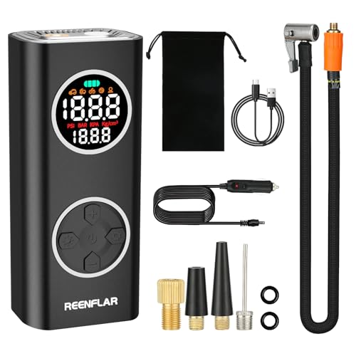 Cordless Tire Inflator Portable Air Compressor with Dual Nozzle & Digital Gauge