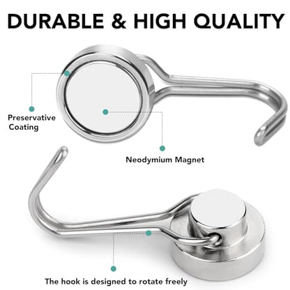 Magnetic Hooks Heavy Duty 40LB+ Swivel Swing Strong Magnet Hook (12 Count)