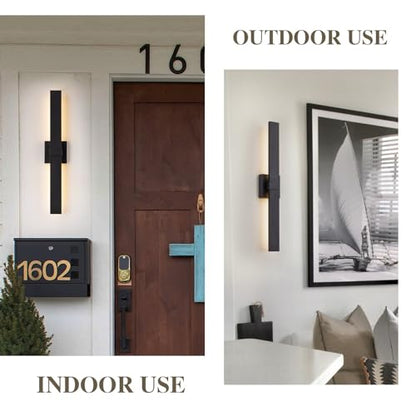 Modern Outdoor Wall Light Fixtures 27.2" Black Outdoor Porch Lights Exterior LED Wall Sconces