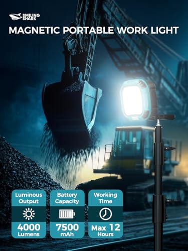 Portable Work Light with Magnetic 7500 mAh Rechargeable