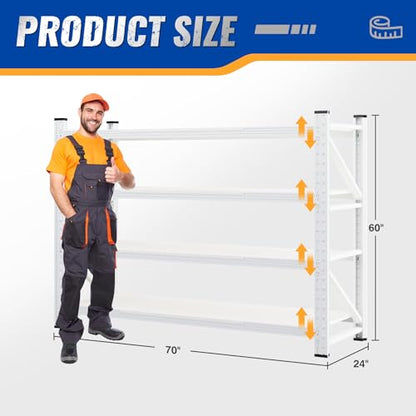 60" W Storage Shelves 5000lbs Garage Metal Shelving Heavy Duty Garage Shelves Adjustable Storage Shelves for Industrial
