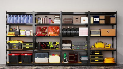 Storage Shelves Garage Shelving Heavy Duty 5 Tier Metal Shelving Units for Storage Adjustable Utility Shelf Rack for Kitchen Warehouse Basement 28" W x 11.8" D x 59.8" H