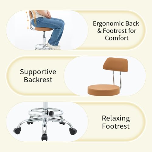 Rolling Stool with Back