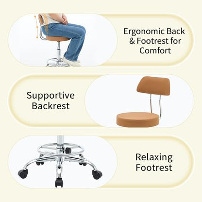 Rolling Stool with Back