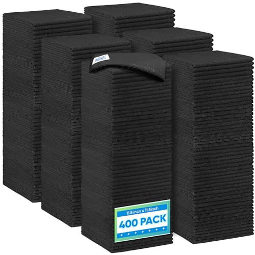 Black Microfiber Cleaning Cloth 400 Pack (400 Count)