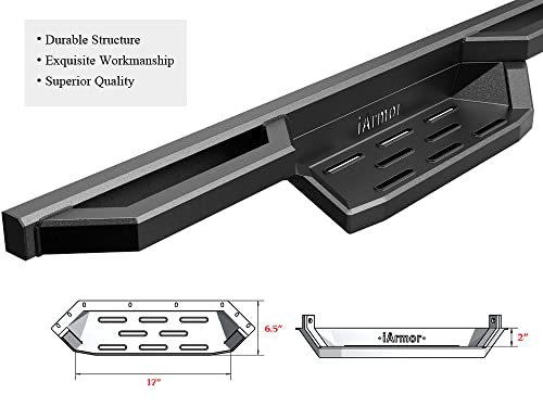 Stainless Steel Pocket Steps Side Bars Compatible with Chevy Silverado GMC Sierra 1500 2019