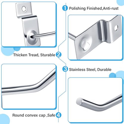 100 Pack Slatwall Hooks Silver Heavy Duty Slat Wall Hooks Metal Slatwall Accessories for Hanging Garage Retail Home Shop Display (100 Count)