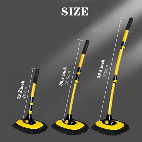 15°Curved Chenille Car Wash Brush Mop with Long Handle