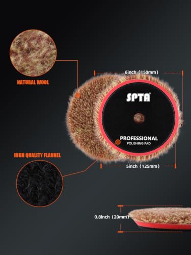2Pcs 5 inch 125mm Wool Polishing Pad (2 Count)