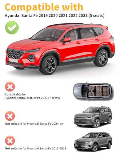 Window Visors Rain Guards for Hyundai Santa Fe 5 Seats 2019 (4 Count)
