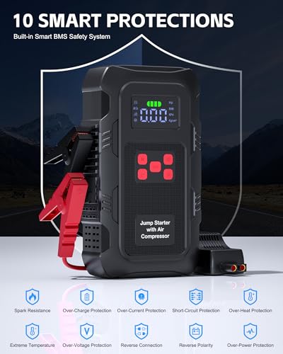 5000A Jump Starter with Air Compressor