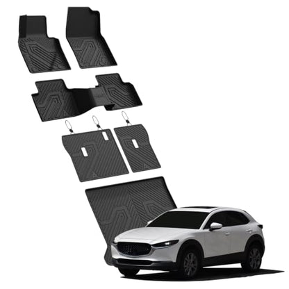Floor Mats & Trunk Mat & Backrest Mats for Mazda CX30 2020 (3 Count)