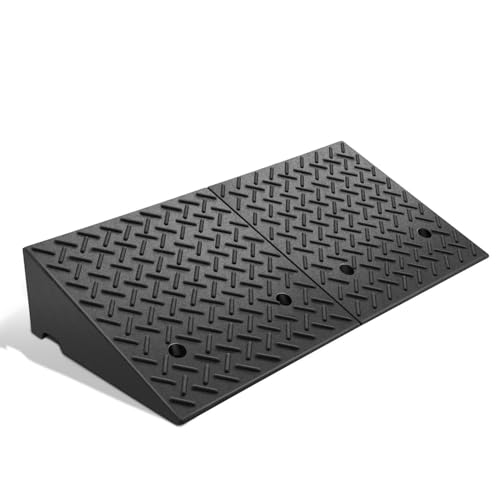 7.7" Rise Rubber Curb Ramp Heavy Duty Loading Driveway Ramp Threshold Ramp 39" W x 19.7" D x 7.7" H for Loading Dock