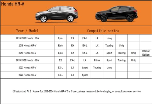 6 Layers Waterproof SUV Car Cover for Honda HR