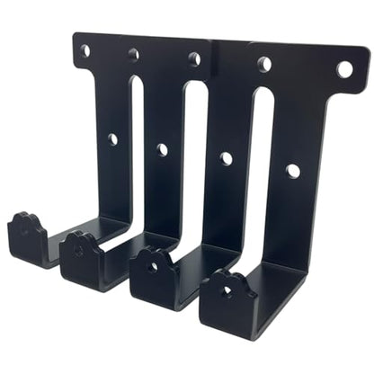 4 PCS black heavy duty metal flat j hooks for hanging 320 lbs (4 Count)