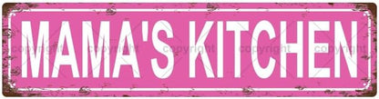 MAMA'S KITCHEN Space Vintage Metal Tin Street Sign Bar Cafe Garage Cave Home Room Wall Bathroom Farmhouse Garden Porch Patio Decor, 16 x 4 Inch