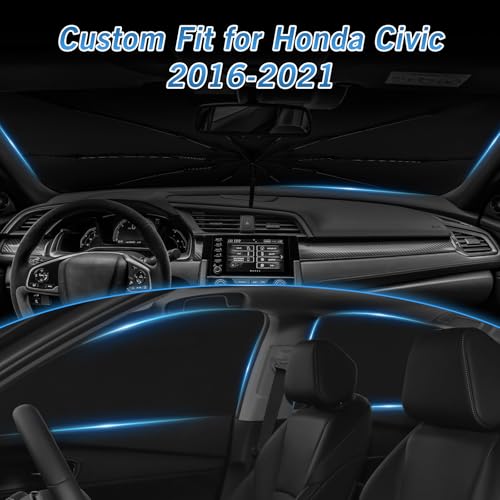 Windshield Sun Shade Umbrella for Honda Civic 2016 2017 2018 2019 2020 2021 Rear Window Shades 100% UV Protection and Blackout Privacy 5PCS Car Window Covers Accessories (5 Count)
