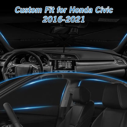 Windshield Sun Shade Umbrella for Honda Civic 2016 2017 2018 2019 2020 2021 Rear Window Shades 100% UV Protection and Blackout Privacy 5PCS Car Window Covers Accessories (5 Count)