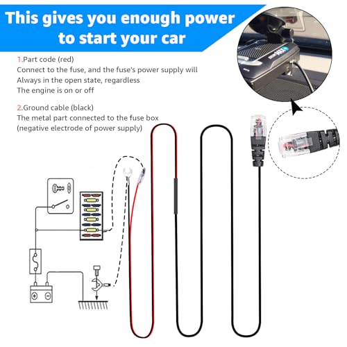 Radar Detector Hardwire Kit with RJ11 Plug for Uniden R1 R3 R4 Escort etc