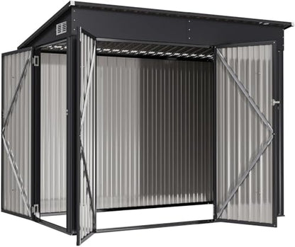 4'x8' Shed Outdoor Storage Shed with Triple Lockable Door