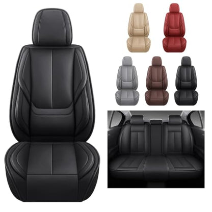 Black Car Seat Cover with Lumbar Support