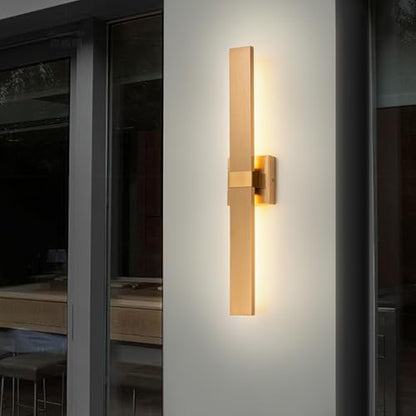 Modern LED Outdoor Wall Sconce 27.2" Gold Outdoor Wall Lights Exterior