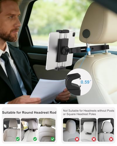 Car Headrest Tablet Holder for Backseat