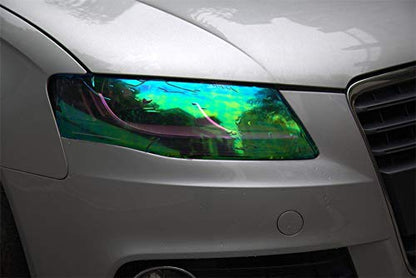 LED LIGHT 12 by 48 inches Self Adhesive Shiny Chameleon Headlights Tail Lights Fog Lights Films