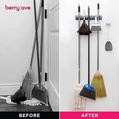 Broom Holder Wall Mount and Garden Tool Organizer