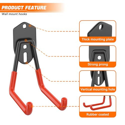 24 PCS Garage Storage Hooks with Tracks