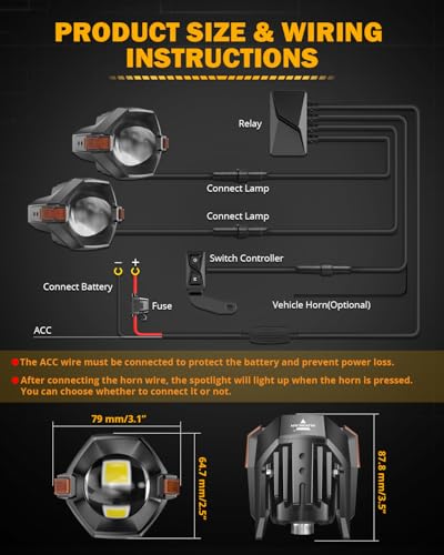 MT8 Series Motorcycle Fog Lights Auxiliary Lights Driving Lights